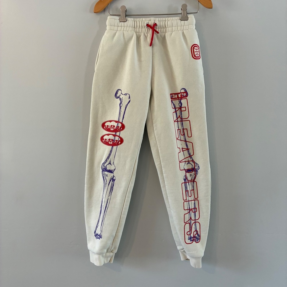 Overtime Sweatpants Youth XL Cream Reapers Skeleton Graphic Joggers Streetwear